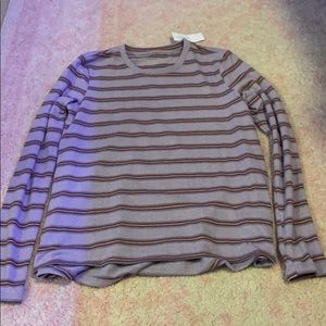 Purple Stripped Long Sleeve Shirt